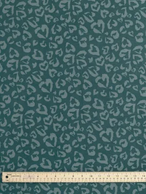 Leopard Print Cotton Flannel Deadstock - Forest Green - Swatch