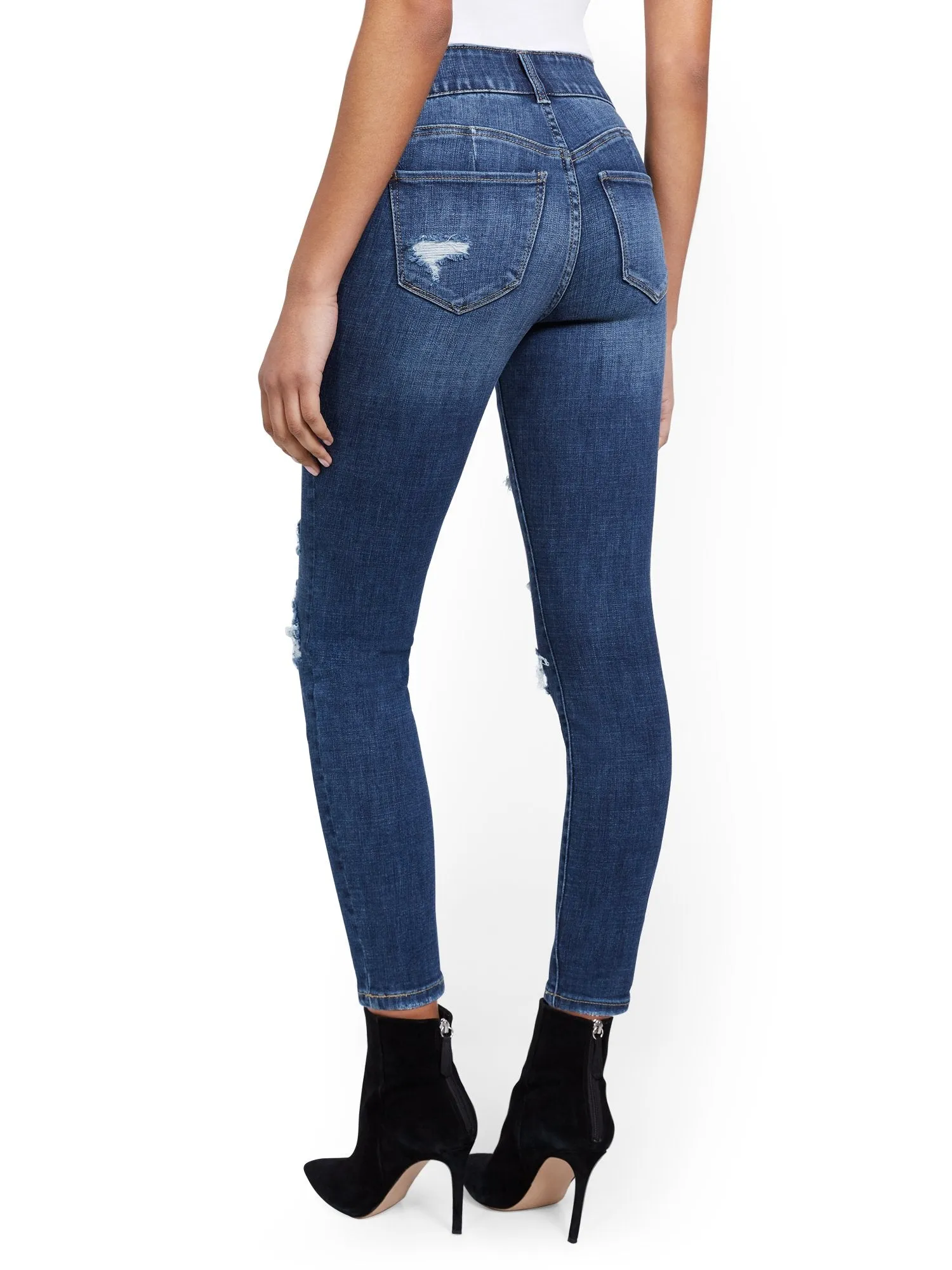 Mya Curvy High-Waisted Super-Skinny Ankle Jeans