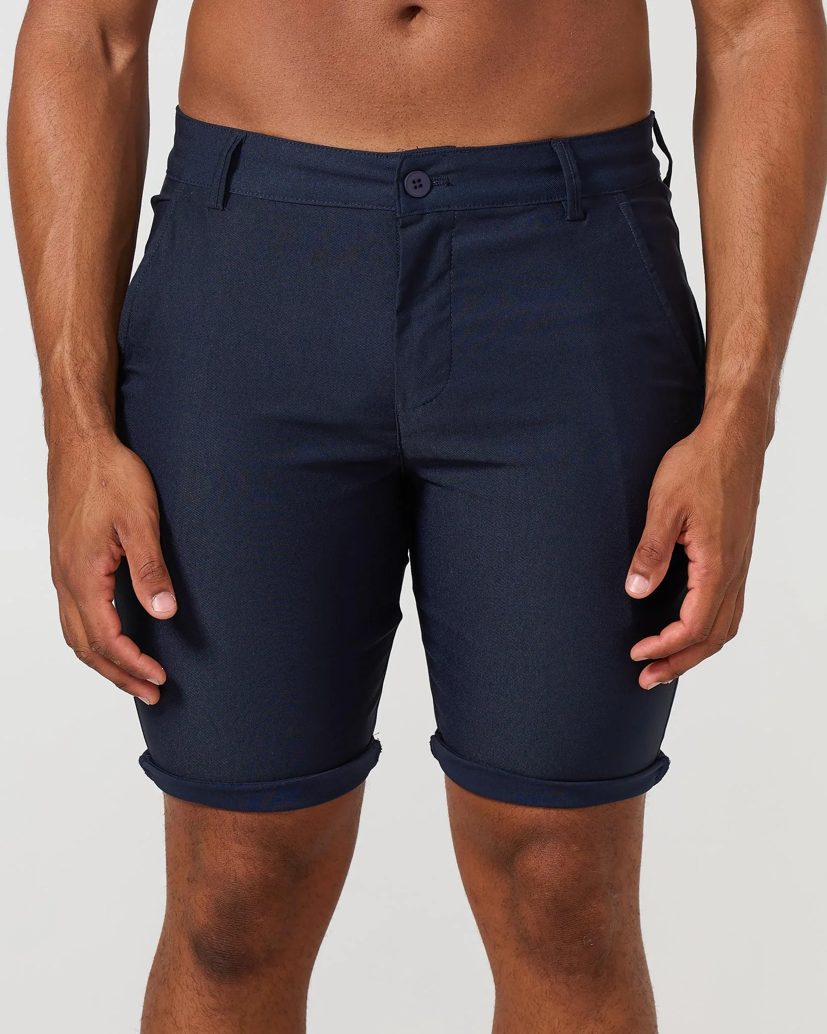 Navy Stretch Chino Shorts