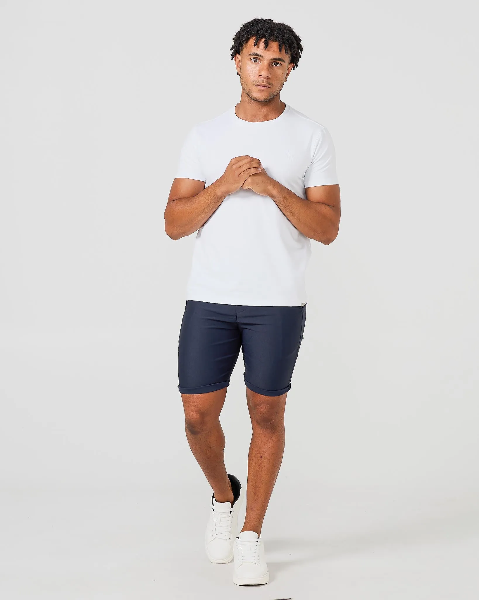 Navy Stretch Chino Shorts