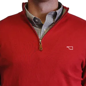 Oklahoma Norman 1/4-Zip Pullover Red