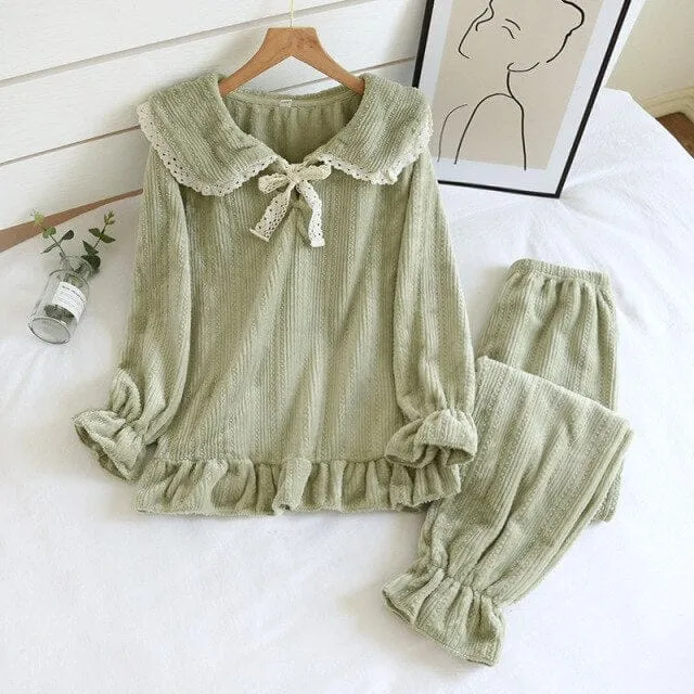 Peter Pan Collar Korean Style Home Wear Pajamas