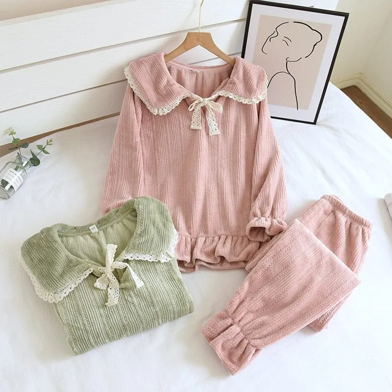 Peter Pan Collar Korean Style Home Wear Pajamas