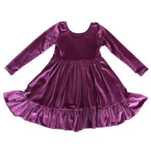 Plum Velvet Charm Dress