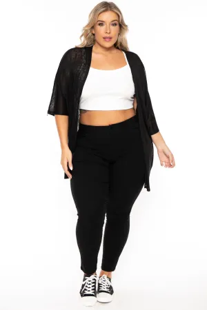 Plus Size Cozy Vibes Cardigan - Black