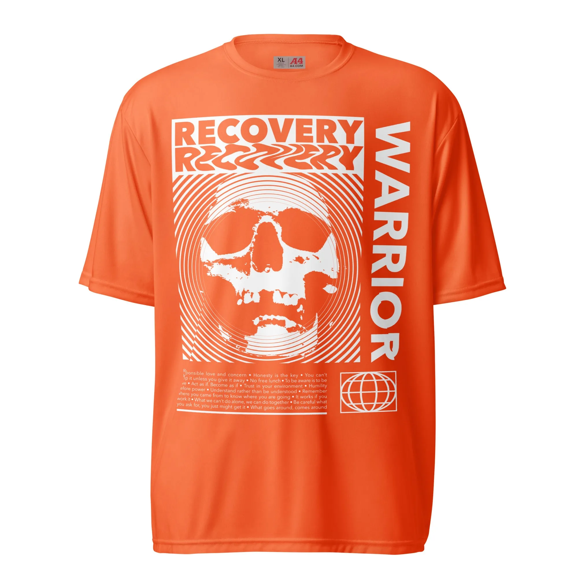 Recovery Warrior Recovery Junkie Unisex performance crew neck t-shirt