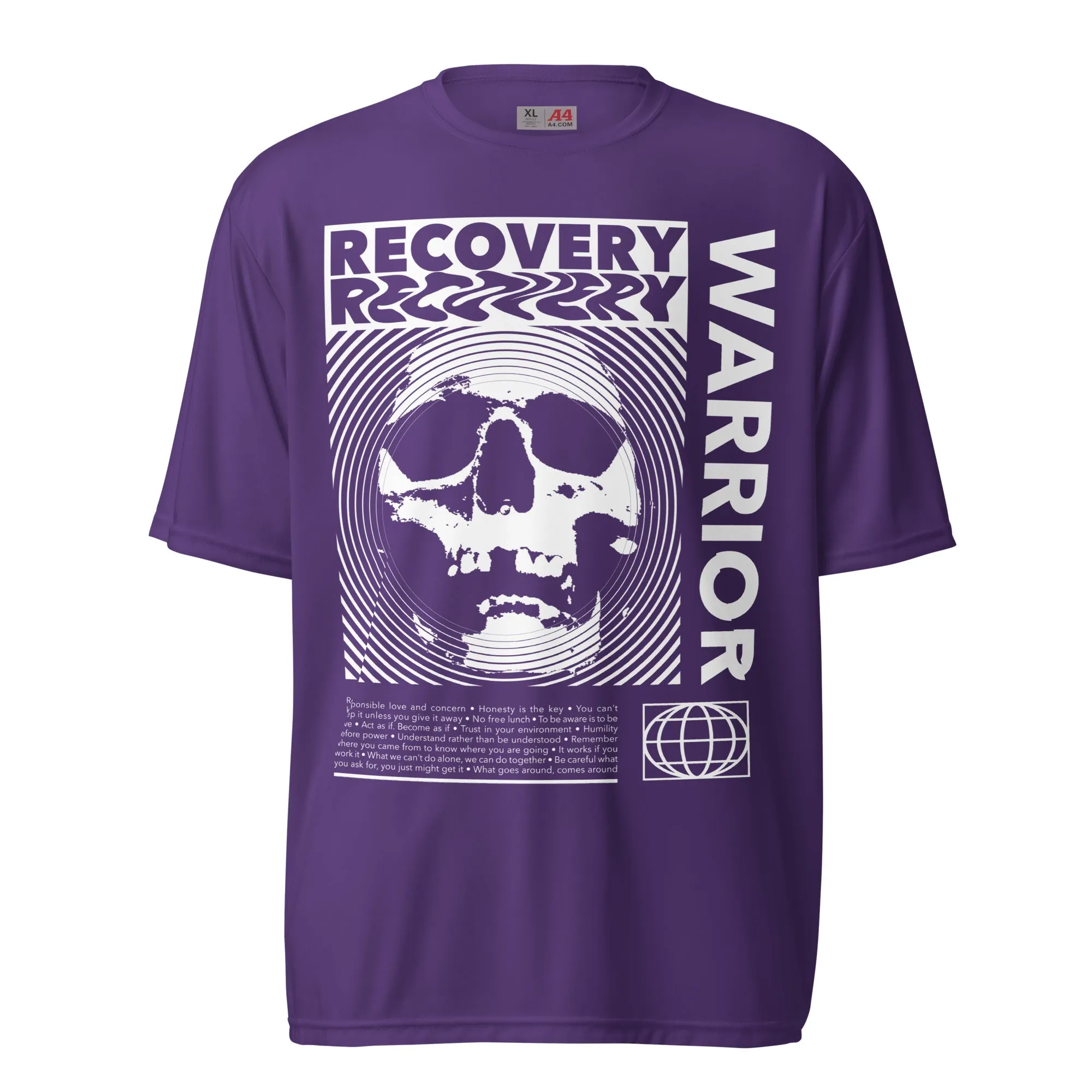 Recovery Warrior Recovery Junkie Unisex performance crew neck t-shirt