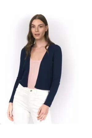 Robertson Madison 100% Cashmere Cropped Cardigan CC-256 | Navy