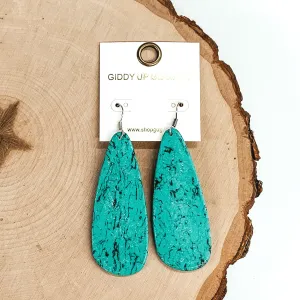 Set in Stone Teardrop Cutout Earrings in Turquoise