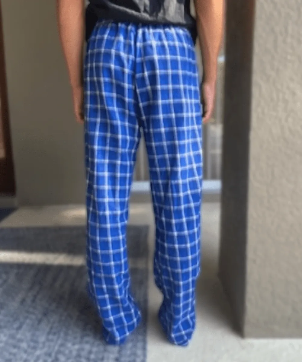 Short Men's Premium Plaid Flannel Pajama Bottoms, 2 Colors Available