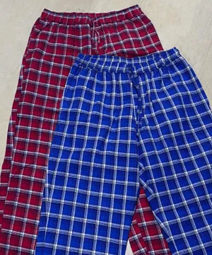 Short Men's Premium Plaid Flannel Pajama Bottoms, 2 Colors Available