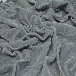 Silver Silk Velvet Fabric