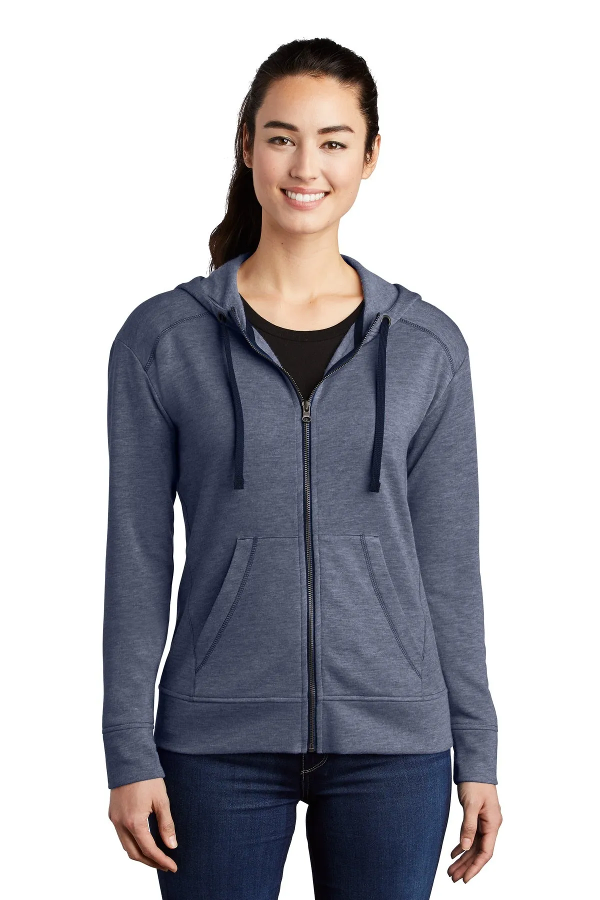 Sport-Tek Ladies PosiCharge Tri-Blend Wicking Fleece Full-Zip Hooded Jacket LST293