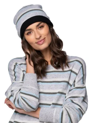 Stripe Washable Cashmere Beanie