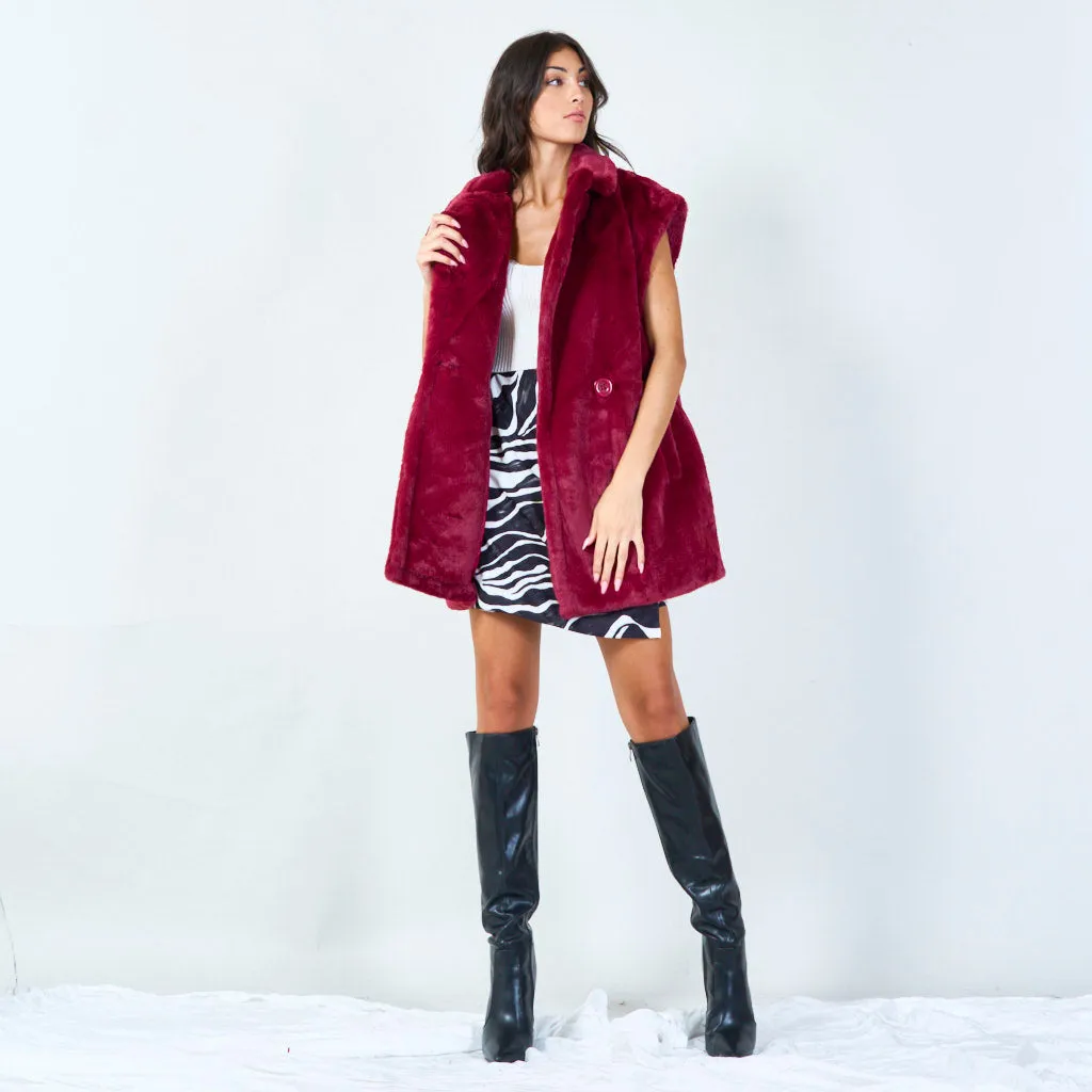 Stylish sleeveless faux fur vest wholesale