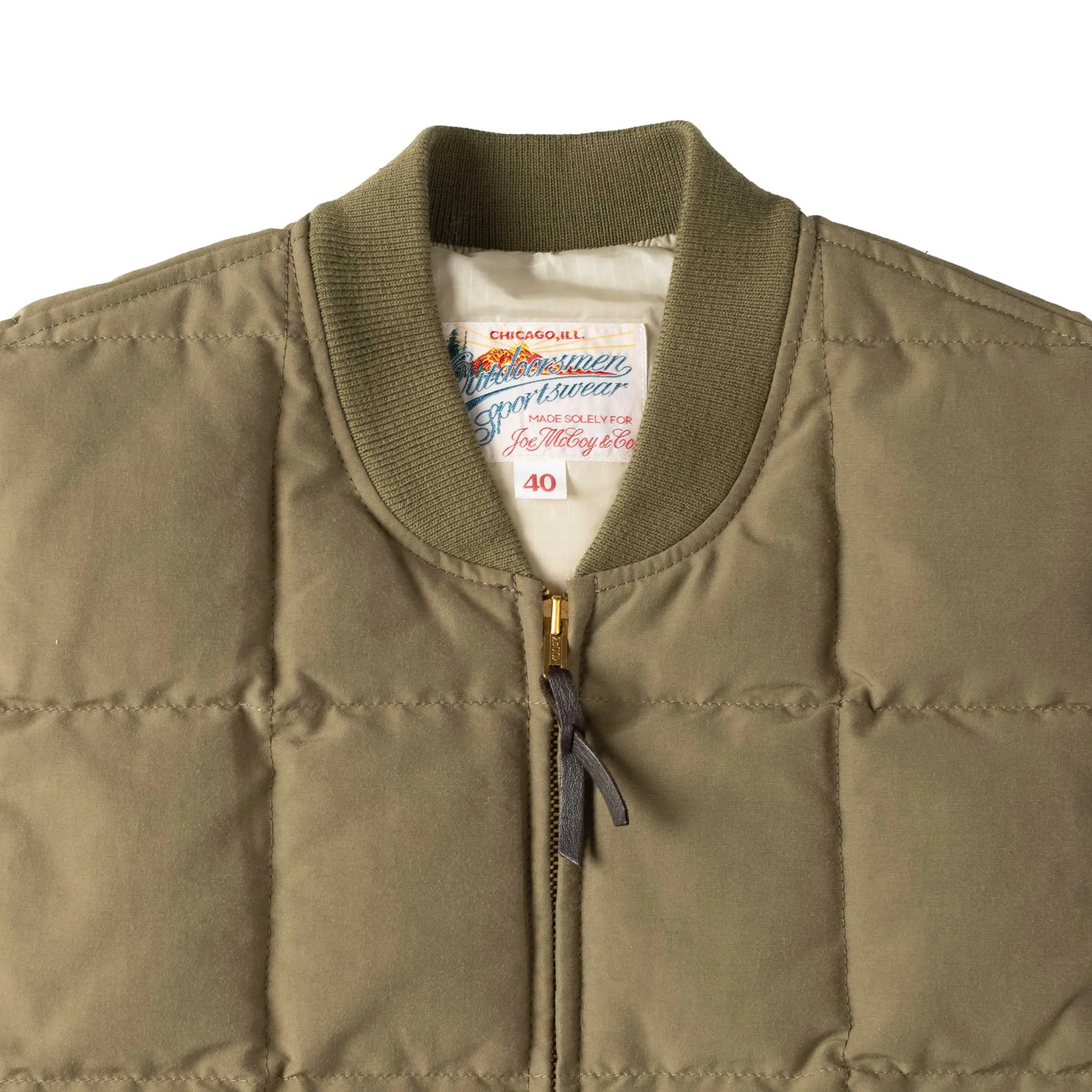 The Real McCoy's Cotton/Nylon Down Vest Olive