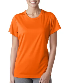 ultraclub(R) ladies' cool & dry sport performance interlock tee - bright orange (l)