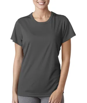 ultraclub(R) ladies' cool & dry sport performance interlock tee - charcoal (xl)