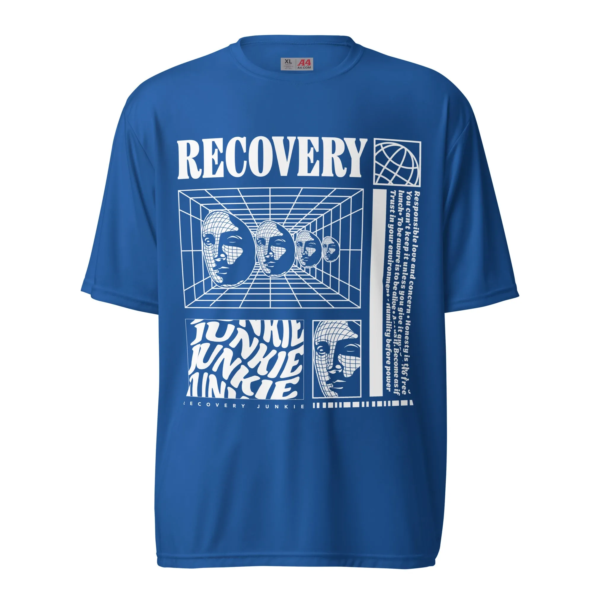 Vapor Wave Recovery Junkie Unisex performance crew neck t-shirt