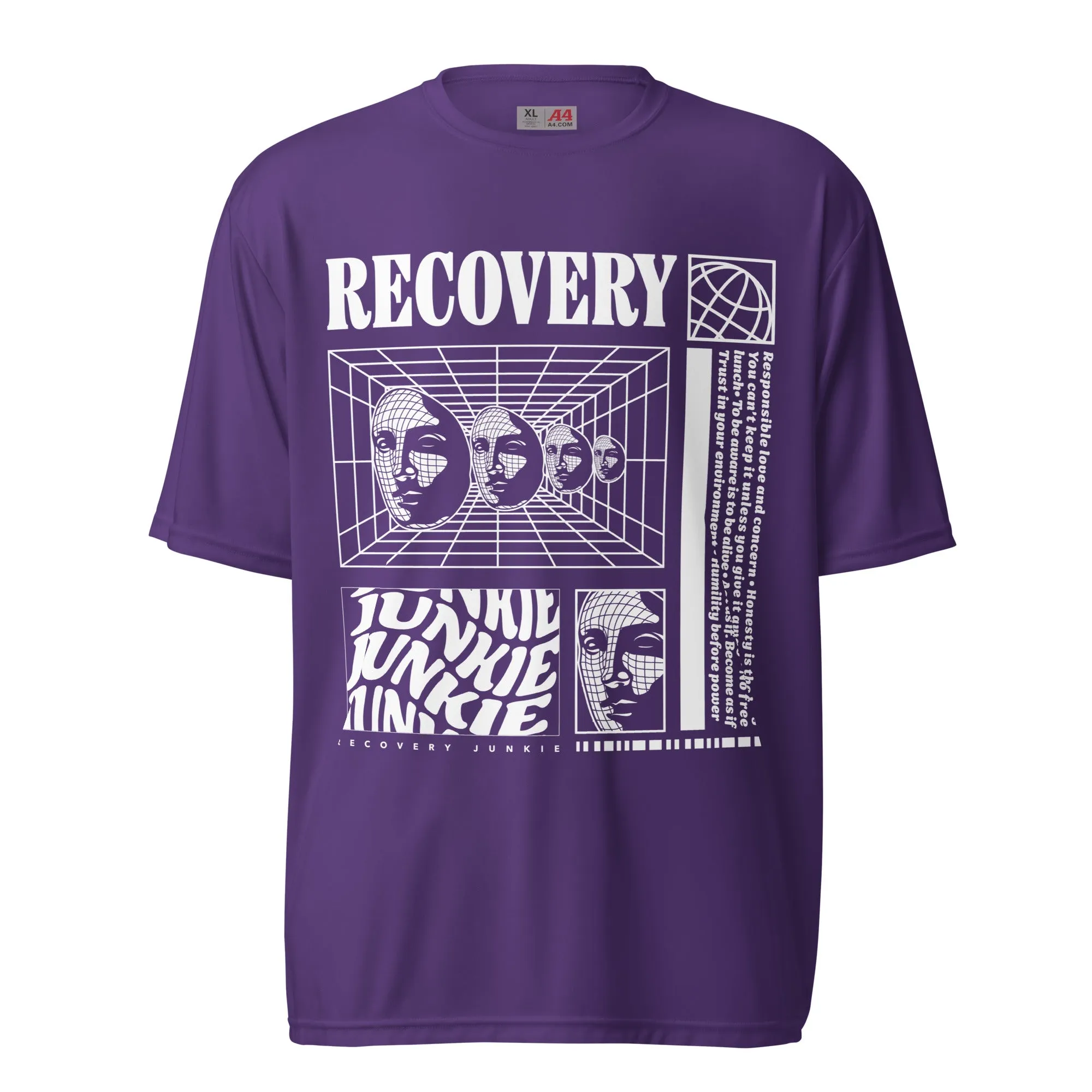 Vapor Wave Recovery Junkie Unisex performance crew neck t-shirt