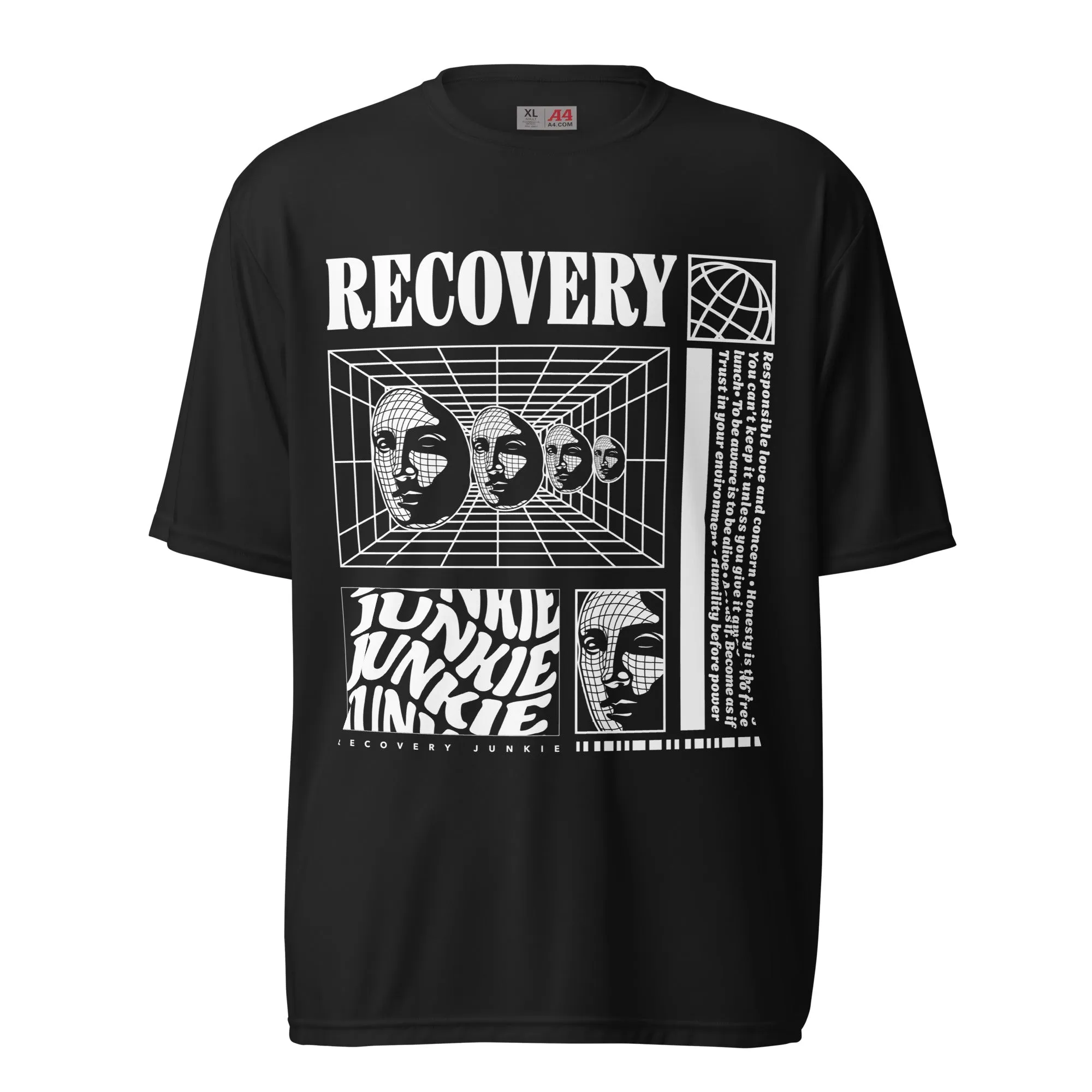 Vapor Wave Recovery Junkie Unisex performance crew neck t-shirt