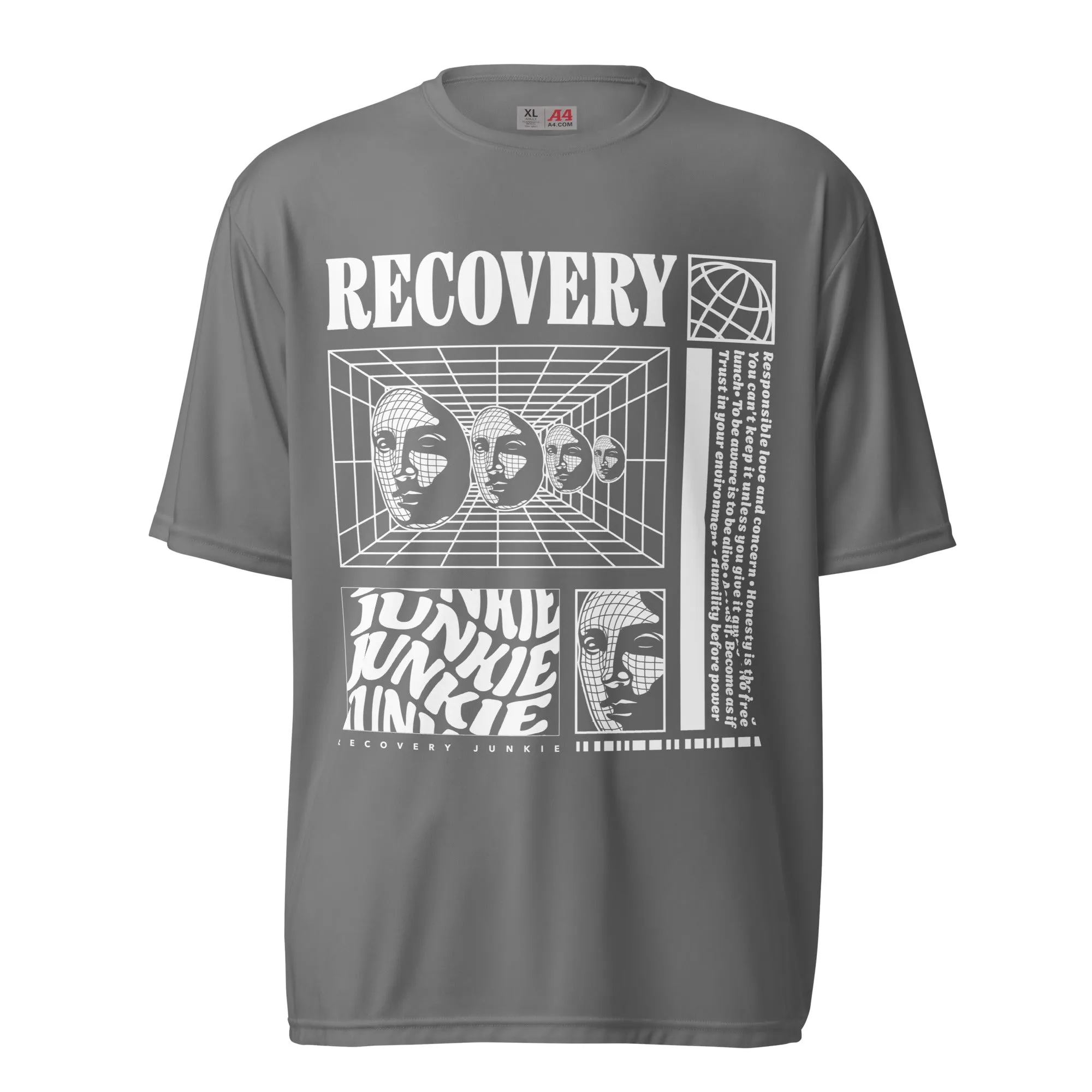 Vapor Wave Recovery Junkie Unisex performance crew neck t-shirt