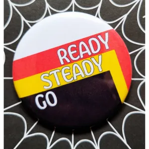 Vintage Reproduction Ready Steady Go Classic Punk Rock Small Pinback Button | 1.25" Diameter