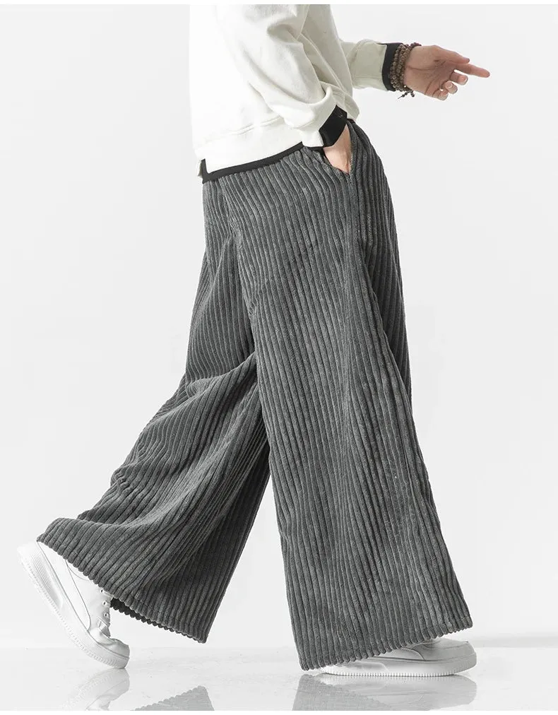 WIDE-LEG CORDUROY SWEATPANTS