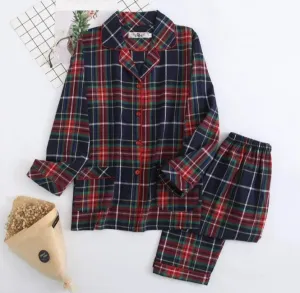 Winter Flannel Tartan Plaid Pajamas