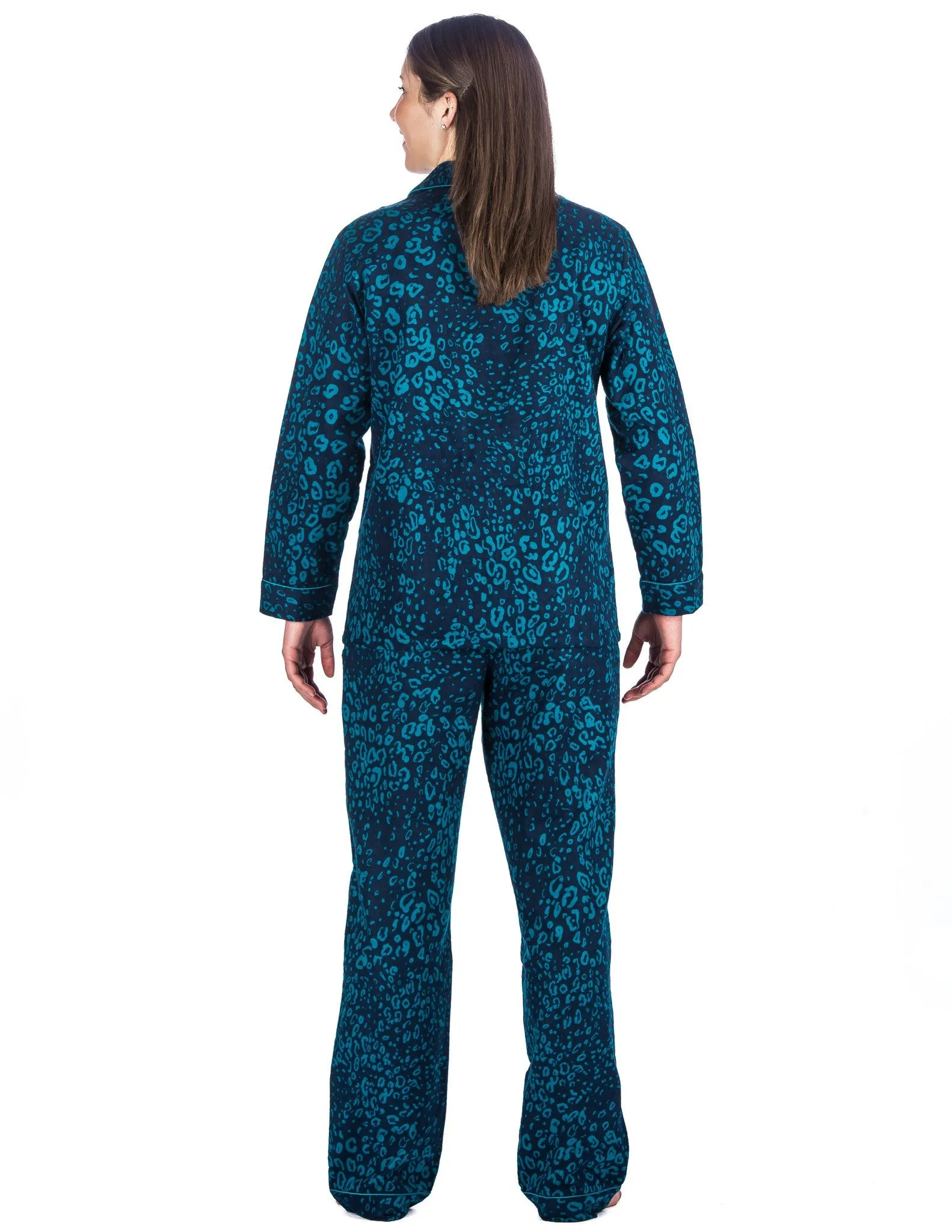 Womens 100% Cotton Flannel Pajama Sleepwear Set - Relaxed Fit