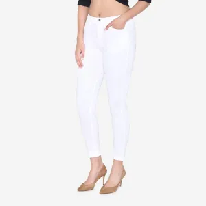 Women's  Cotton Stretchable Jeggings - White